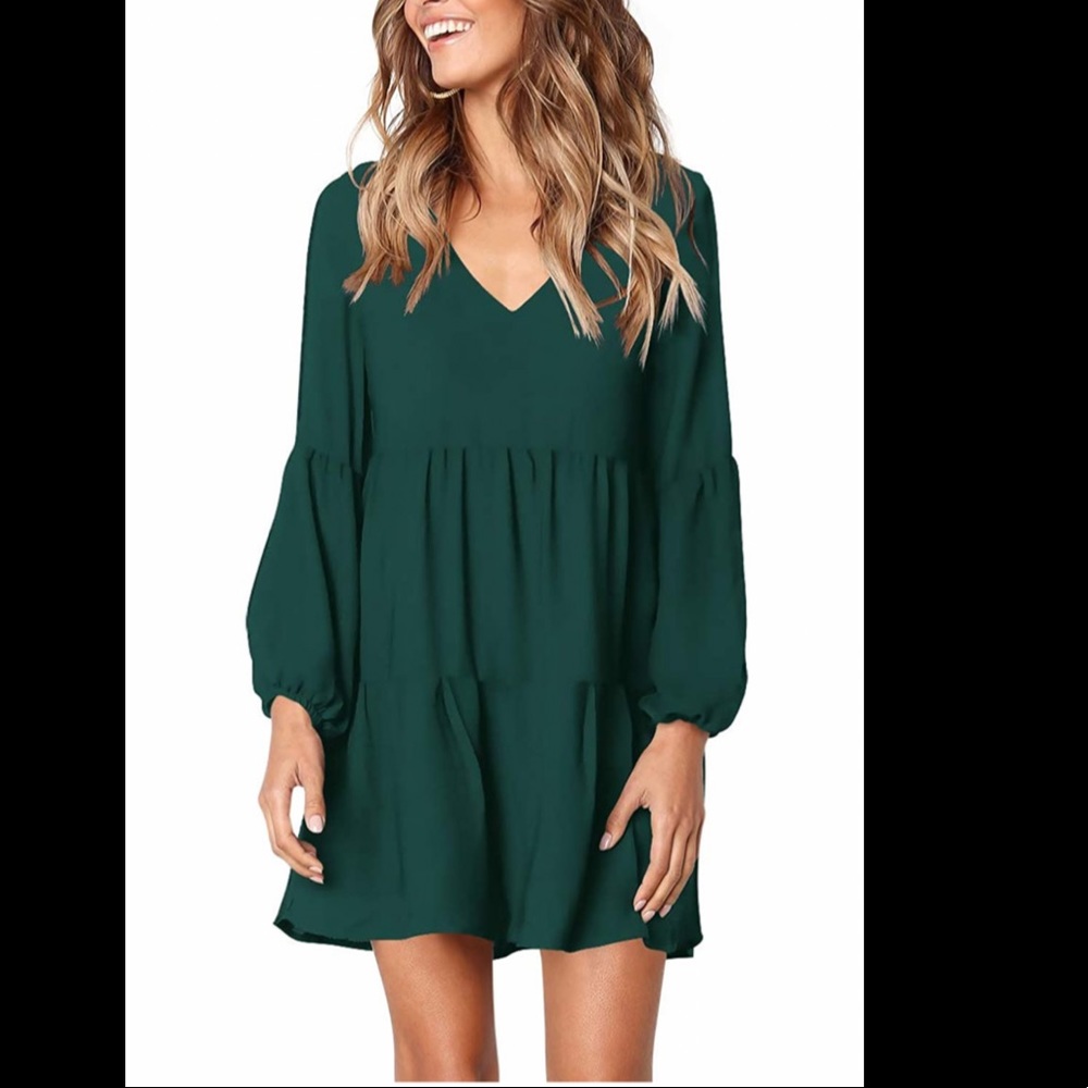 Teal long sleeve dress
